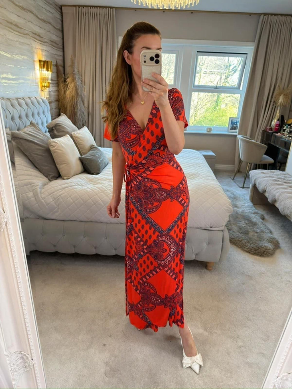 Sosandar Paisley Wrap Dress 10