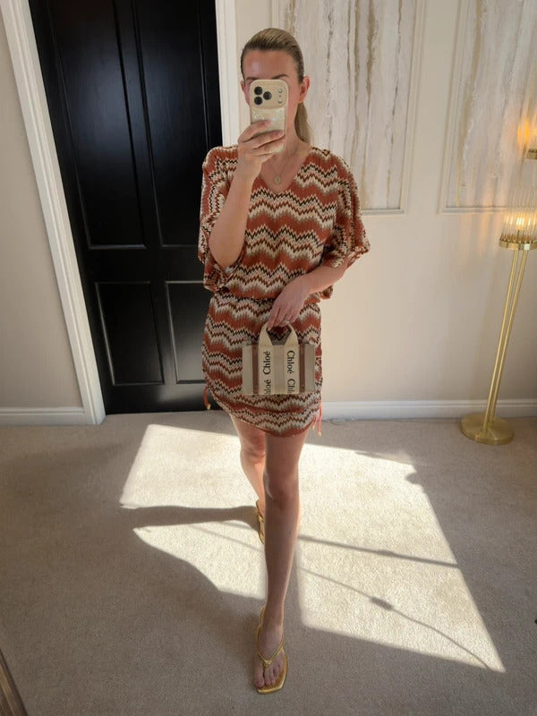 South Beach Copper Crochet ‘Poolside’ Ruched Cover Up 12