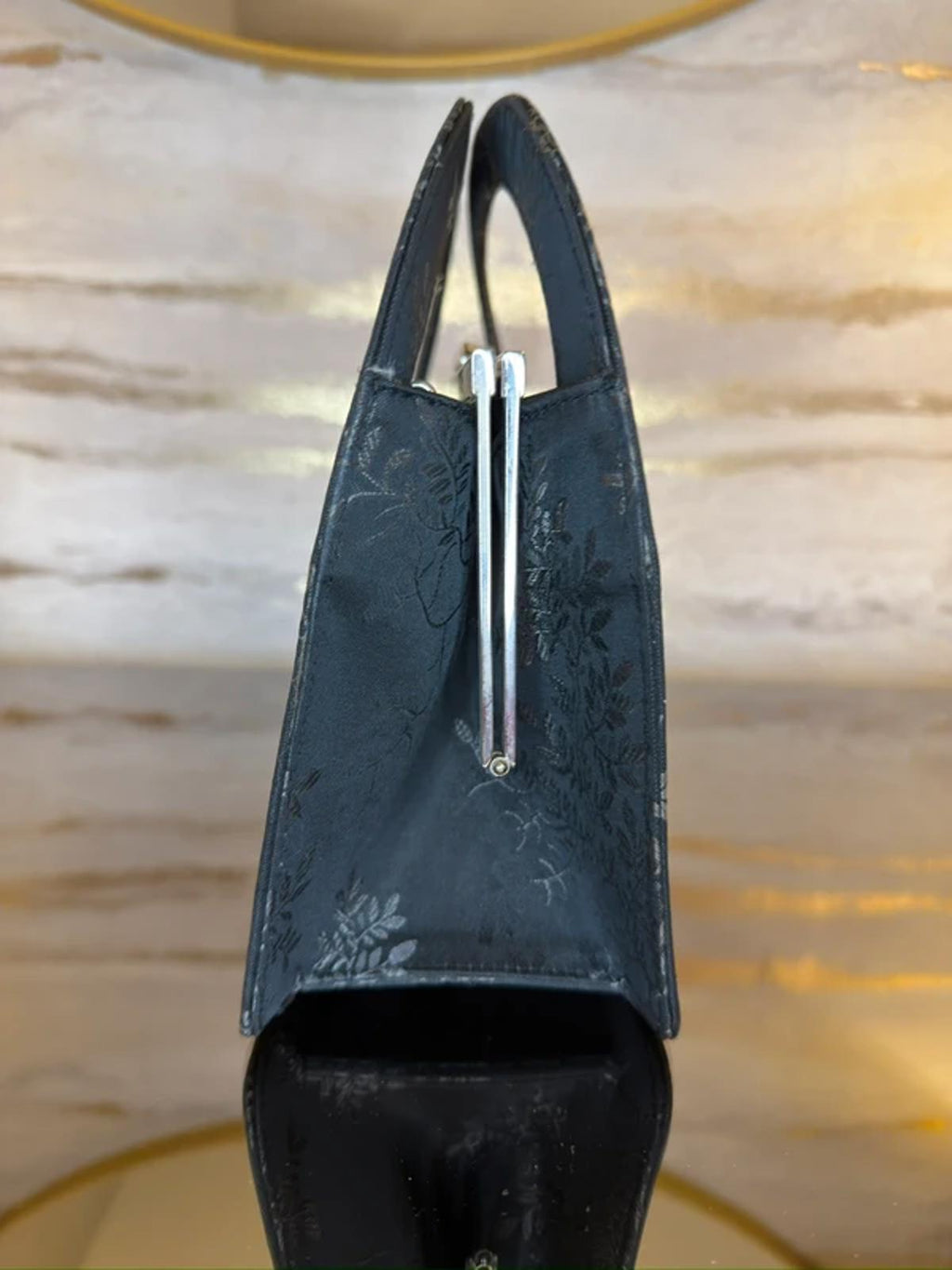 Charles Jourdan Black Floral Mini Bag