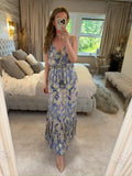 River Island Lilac & Gold Boho Tassel Maxi Dress 8