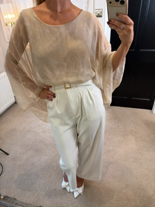 Boutique Cream Relaxed Fit Blouse One Size