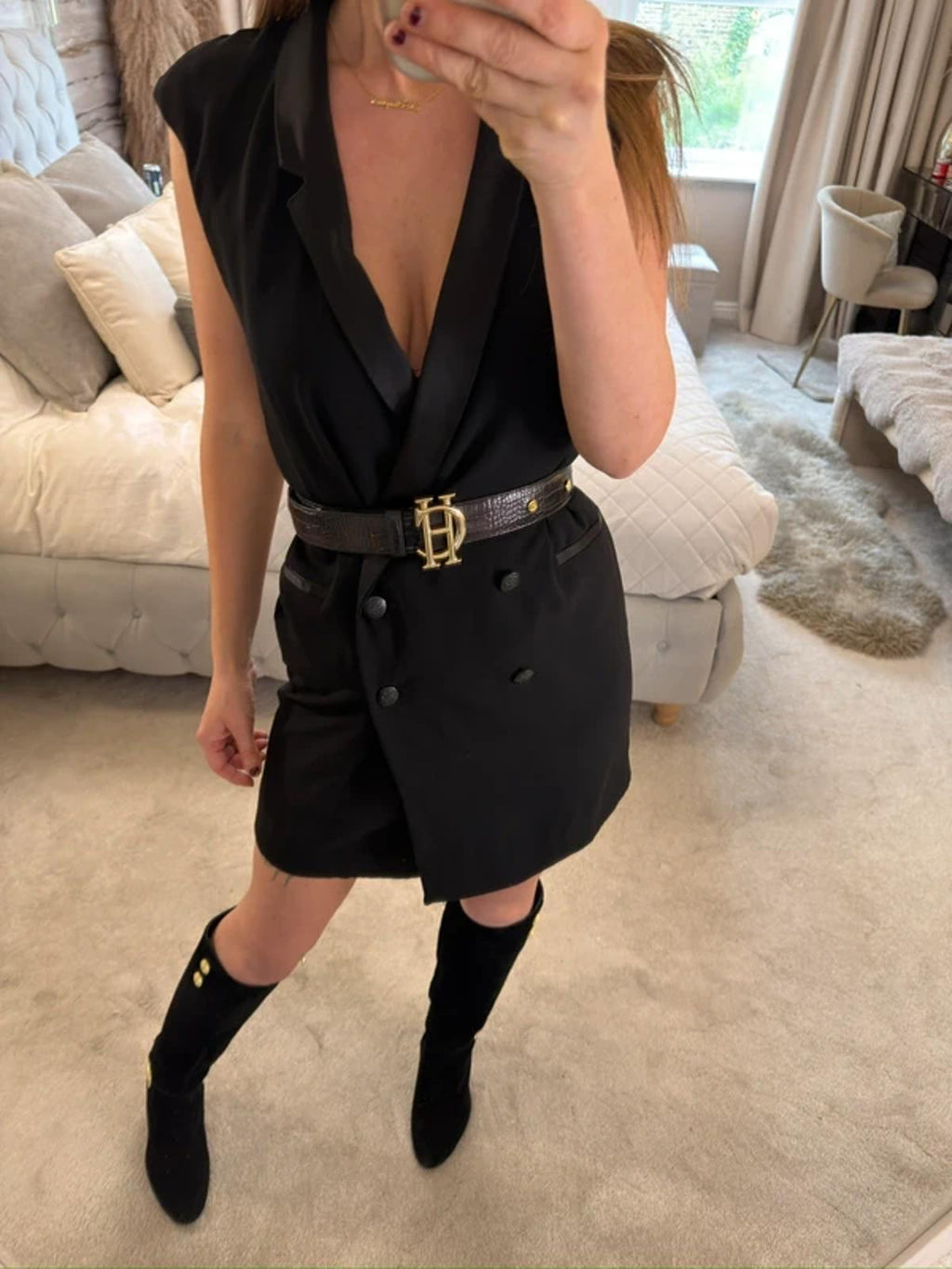 River Island Black Tuxedo Blazer Mini Dress 8