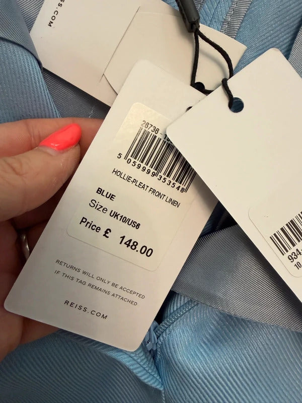 BNWT Reiss Blue Pleated Shorts 10