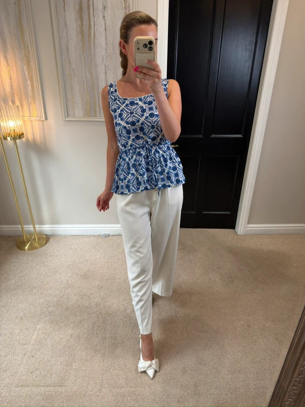 Joe Browns Blue & White Porcelain Blouse 6