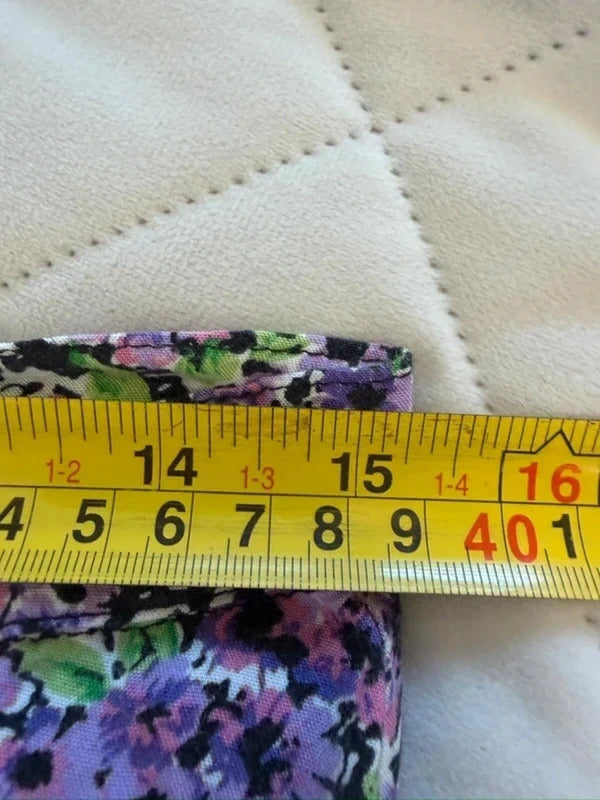 Motel Purple Floral Midi Skirt Large