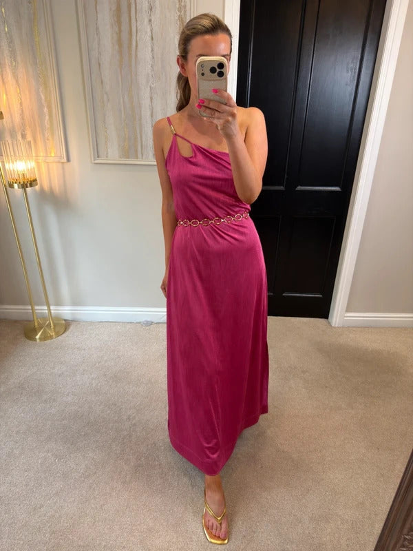 BNWT Next Pink Asymmetrical Maxi Dress 12