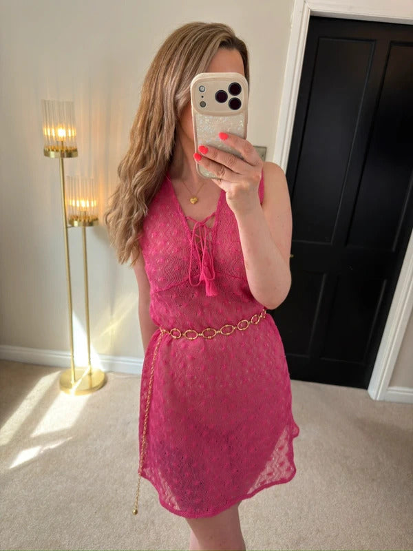 BNWT Papaya Pink Sheer Lace Cover Up Small