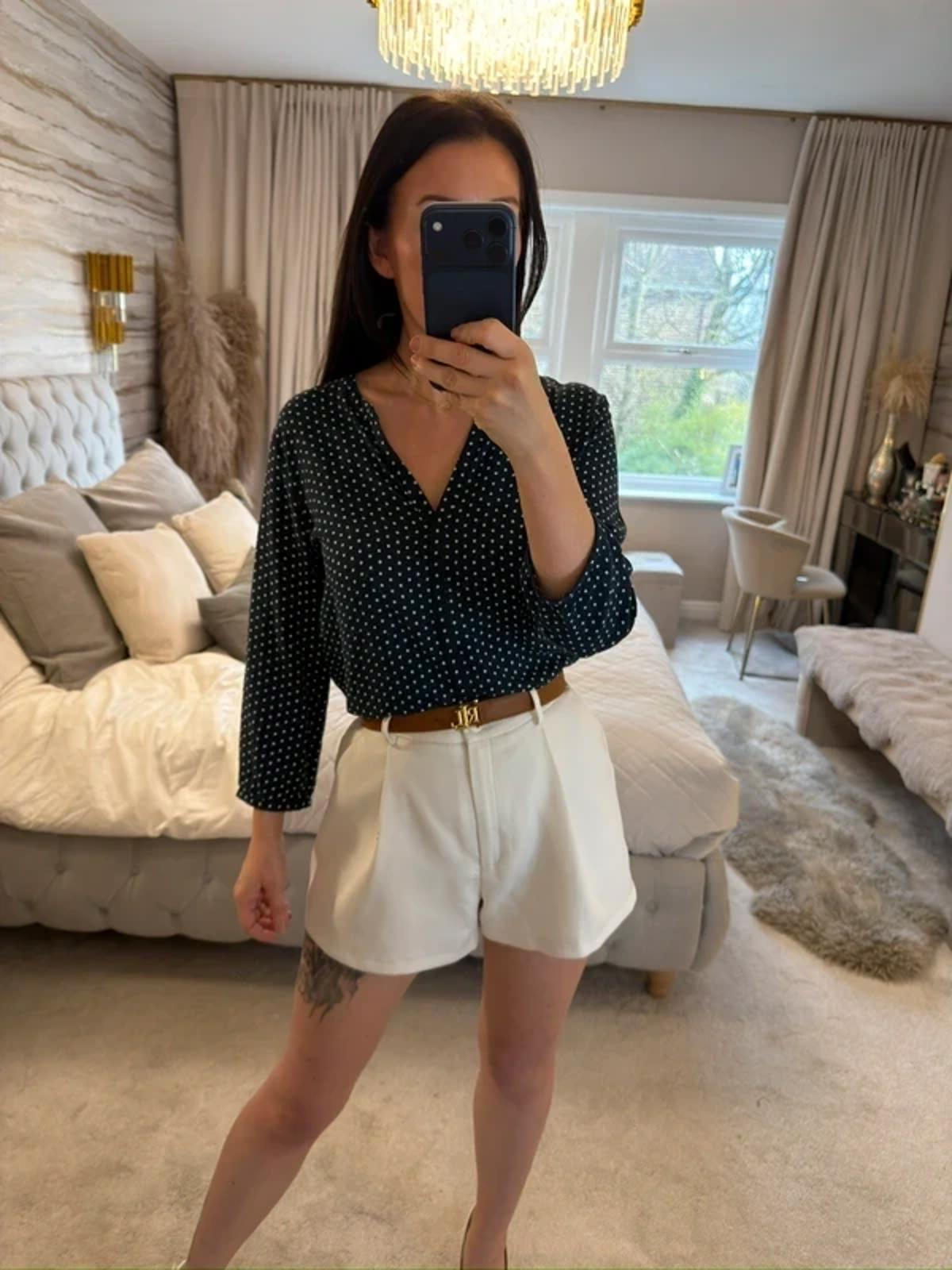 Part Two Navy Polka Dot Blouse 12