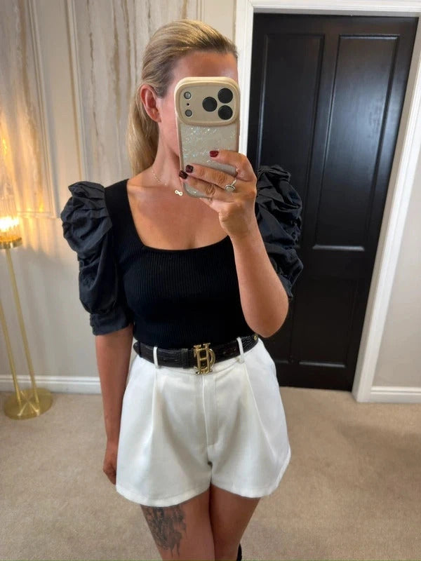 River Island Black Puff Sleeve Top 10