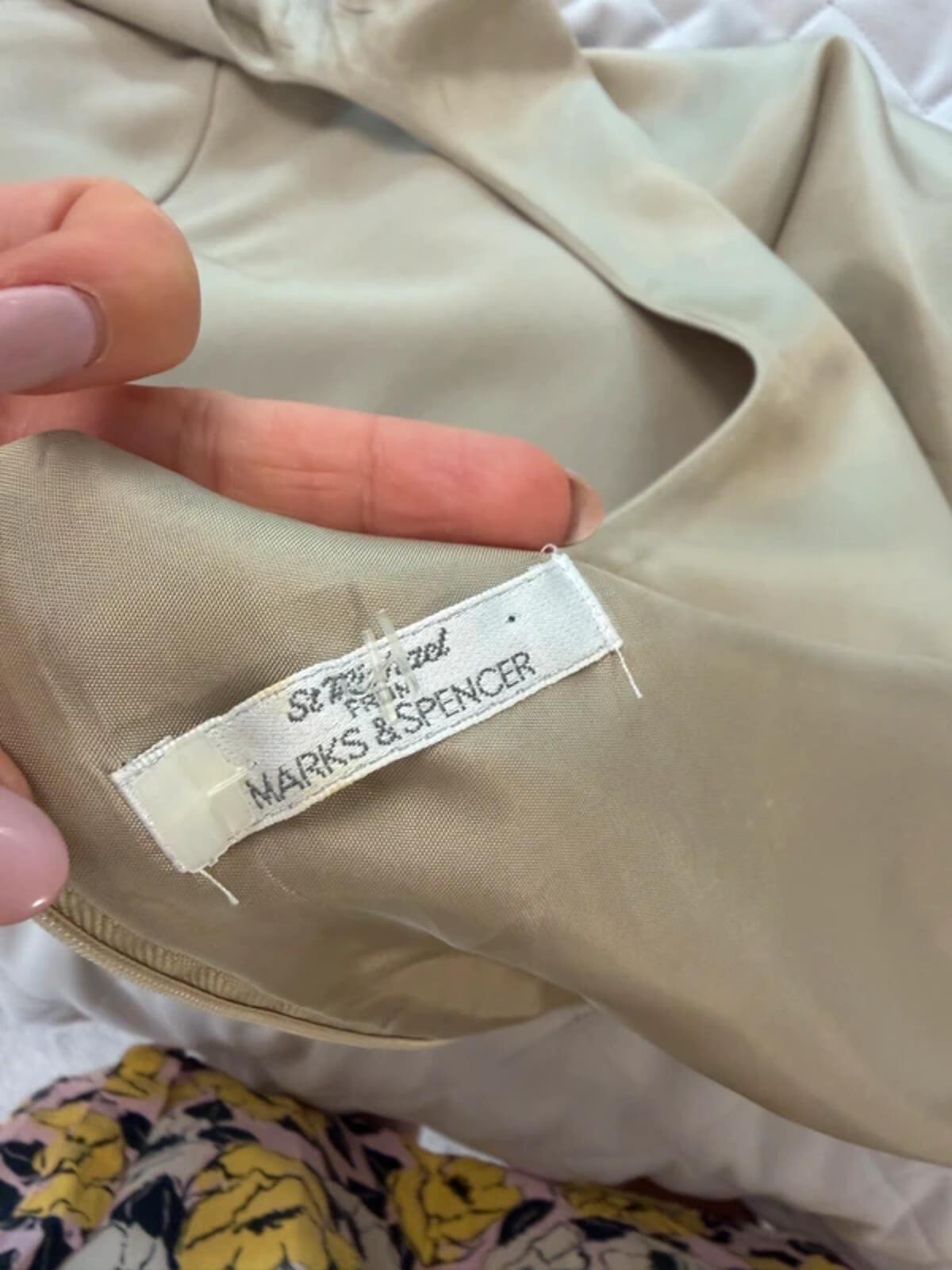Vintage M&S Light Beige Dress 10