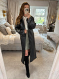 NA-KD Black PU Oversized Trench Coat 6-10