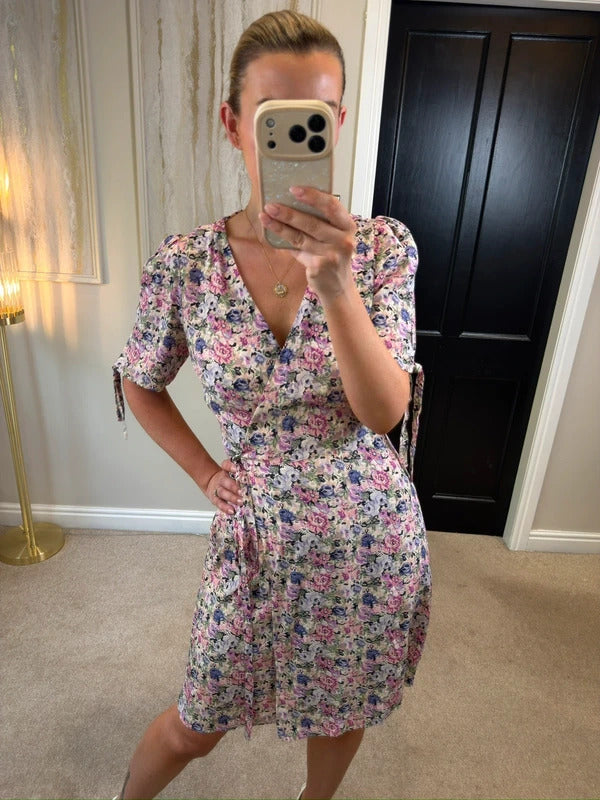 Paris Atelier & Other Stories Pink Floral Wrap Dress 10