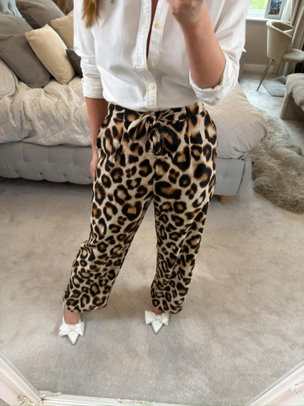 F&F Animal Print Belted Trouser 10