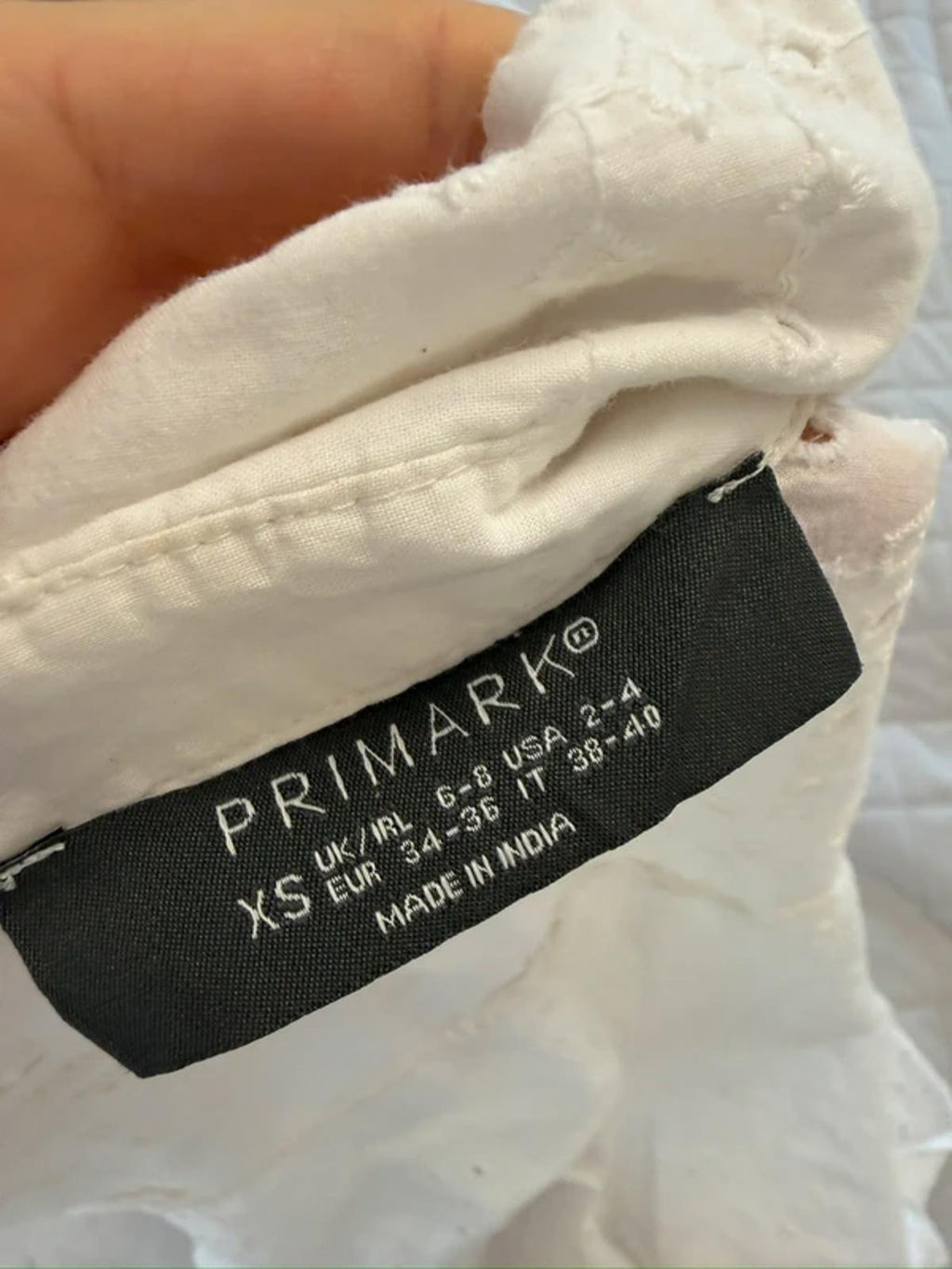 Primark White Oversized Broderie Anglaise Shirt XS