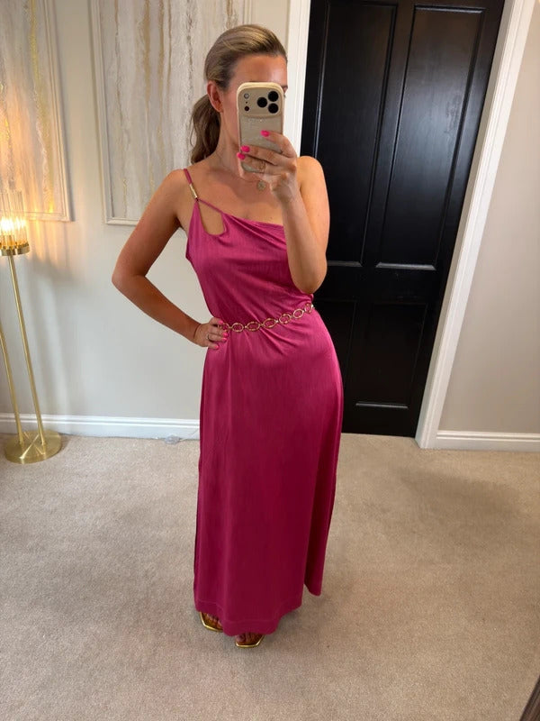 BNWT Next Pink Asymmetrical Maxi Dress 12
