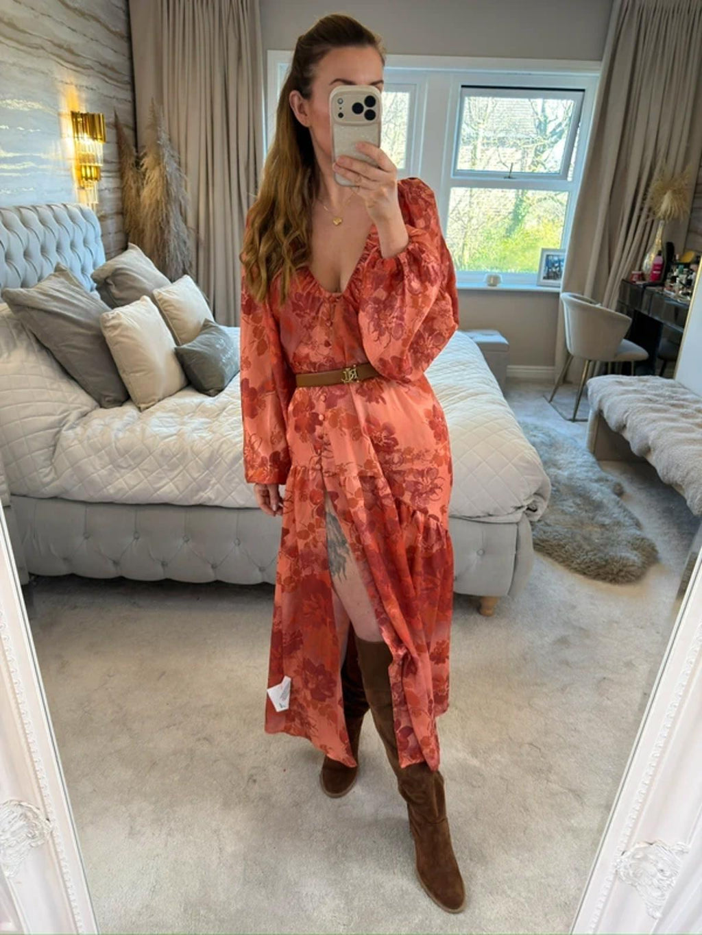 BNWT Asos Boho Satin Open Back Midi 10