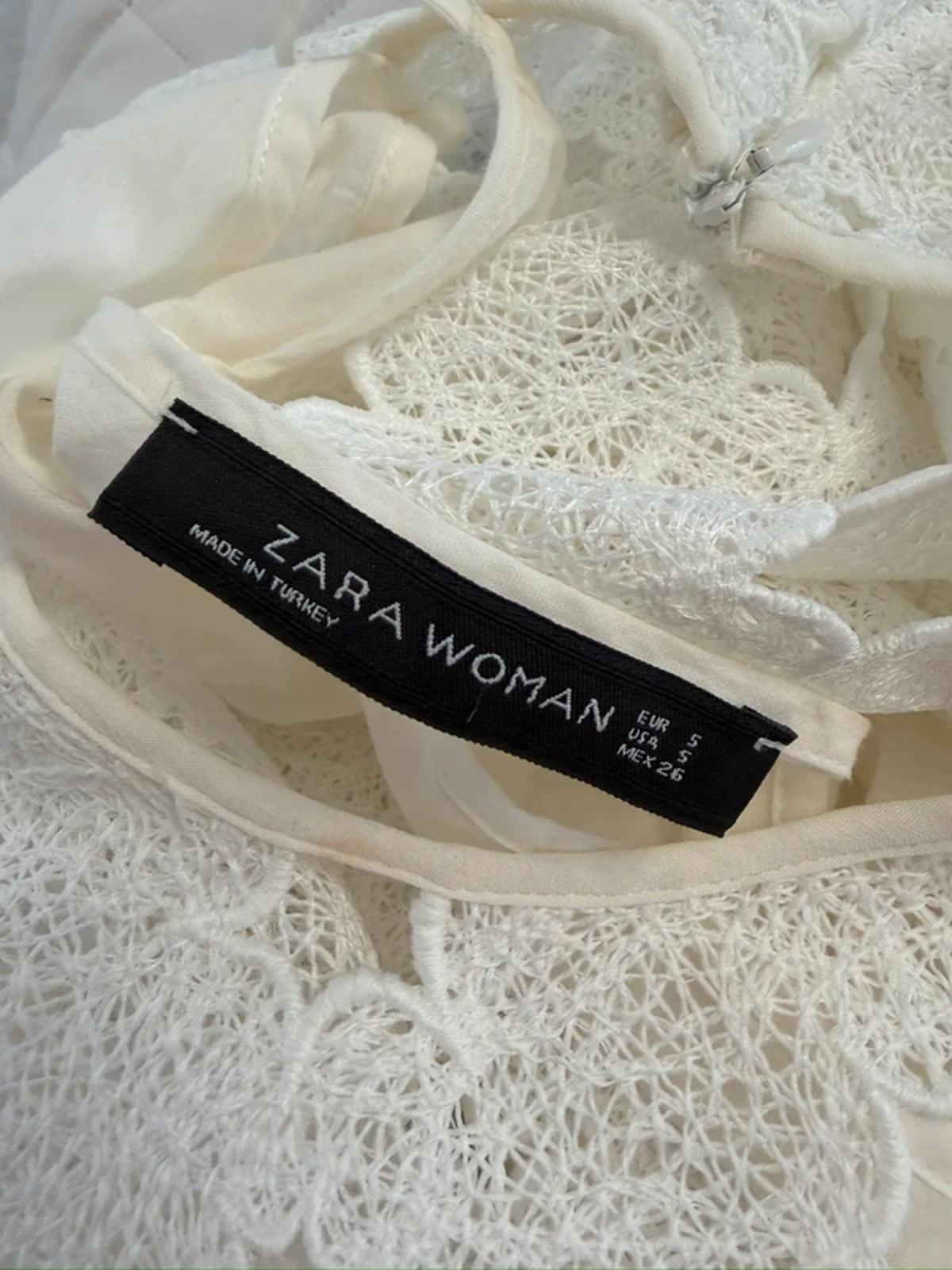 Zara White Lace Star Mini Dress Small