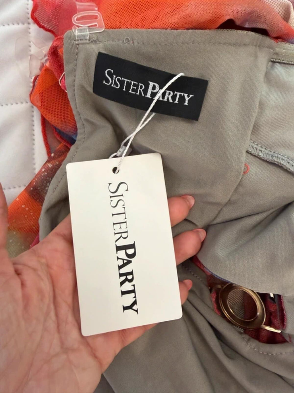 BNWT Sister Party Red Multicoloured Semi Sheer Maxi Small