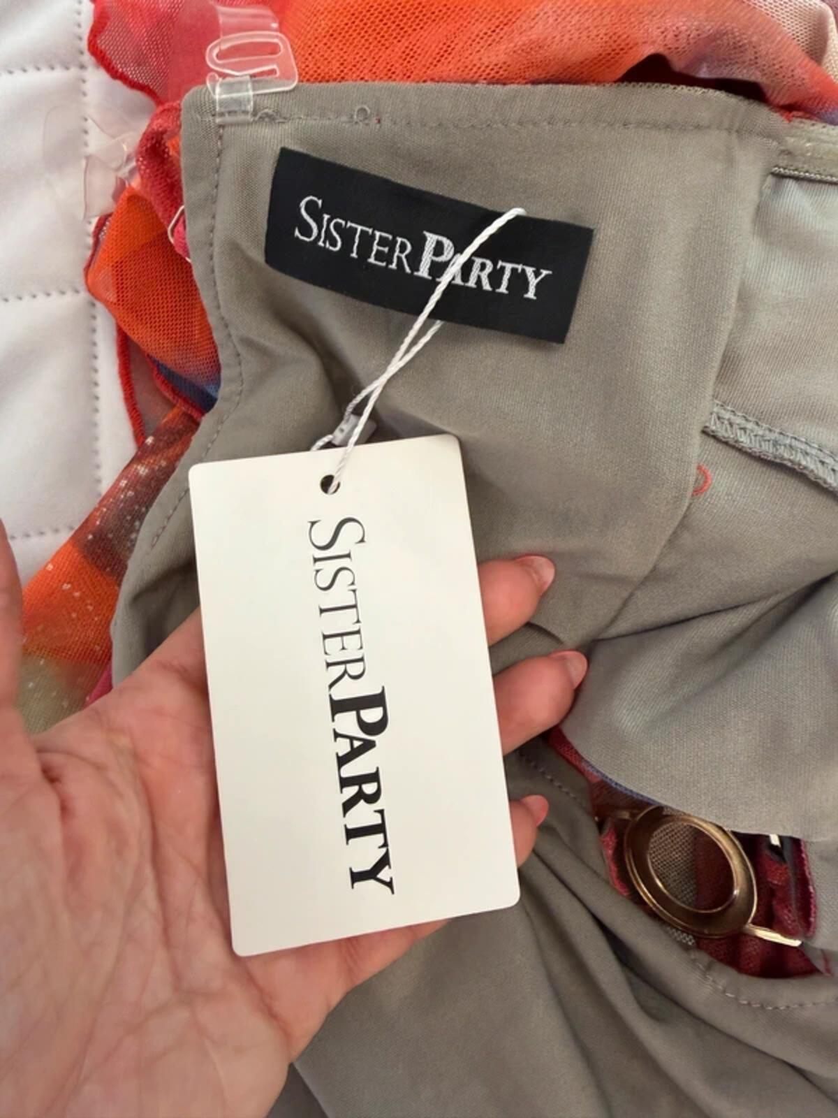 BNWT Sister Party Red Multicoloured Semi Sheer Maxi Small
