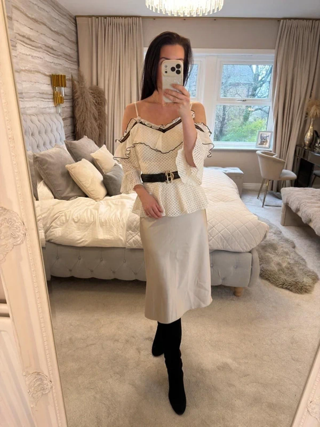 River Island Cream & Black Boho Blouse 12