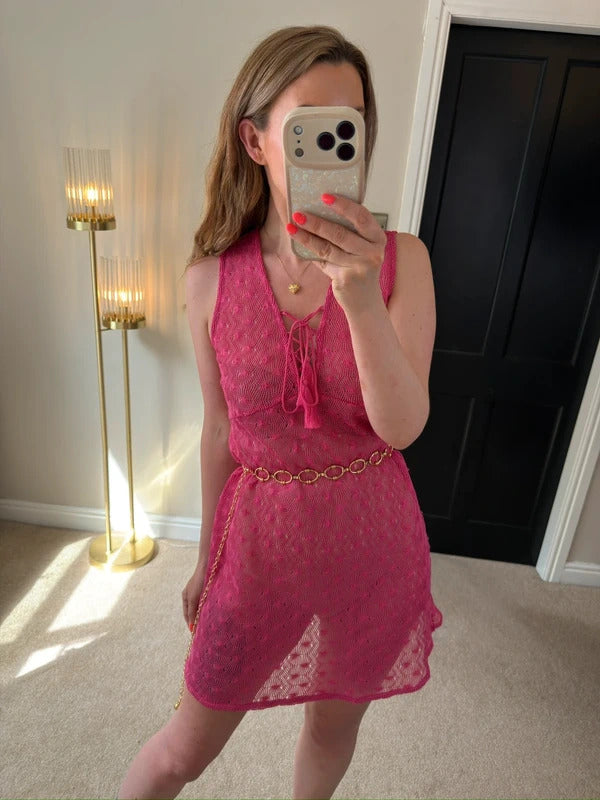 BNWT Papaya Pink Sheer Lace Cover Up Small