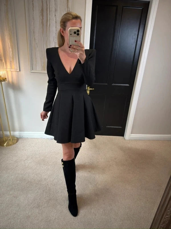 KU Spendlove Black Skater Mini Dress Small