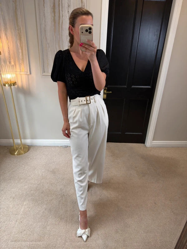 New Look Black Semi Sheer Top 8