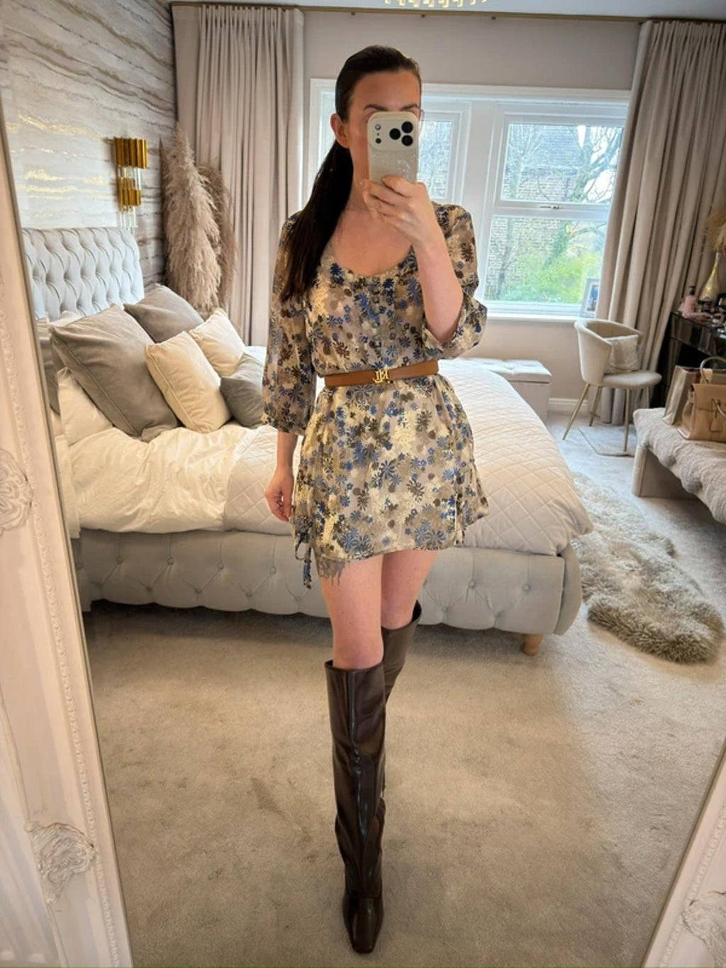 Mexx Beige & Blue Floral Blouse 14