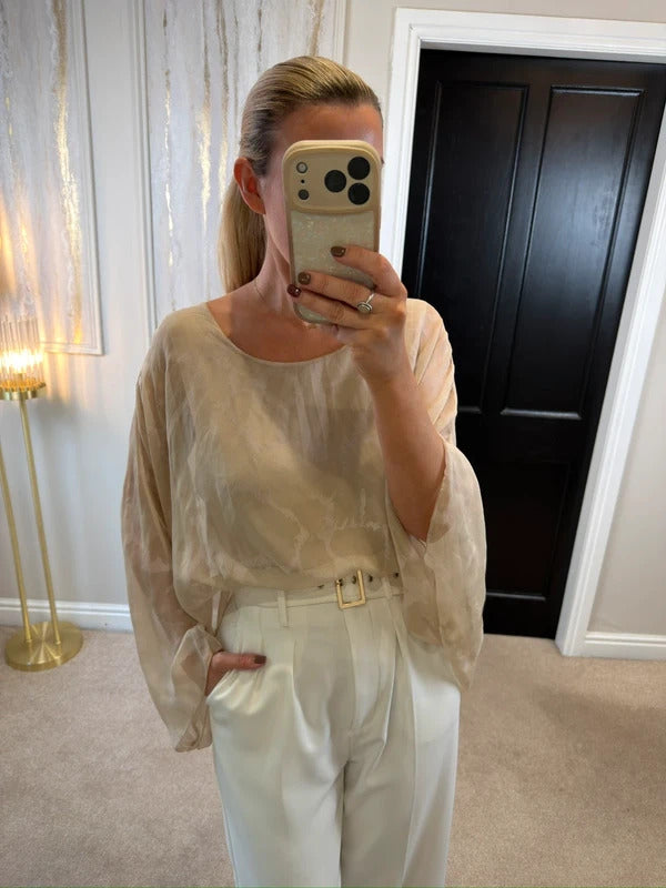 Boutique Cream Relaxed Fit Blouse One Size