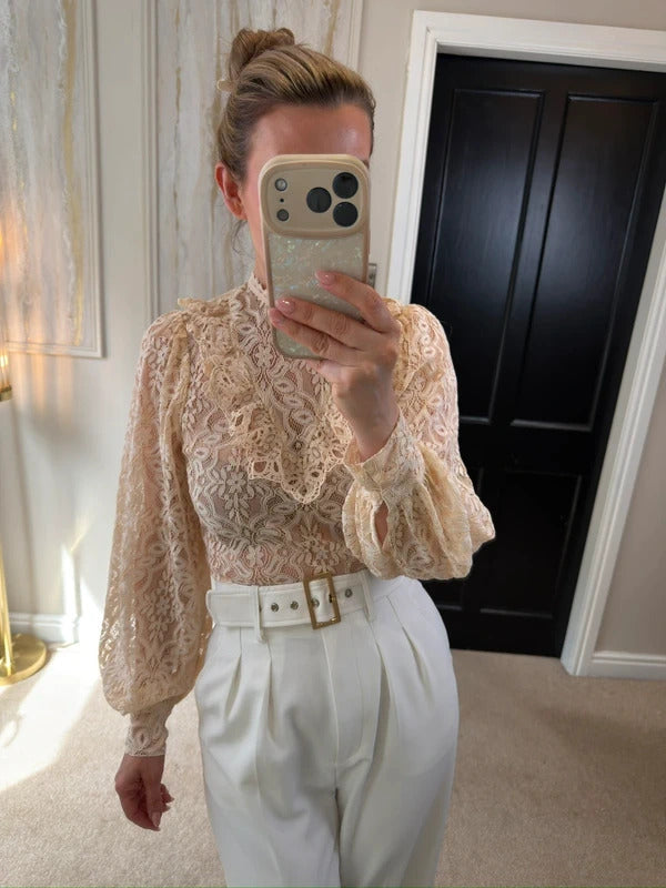 BNWT Miss Selfridge Cream Lace Blouse 8