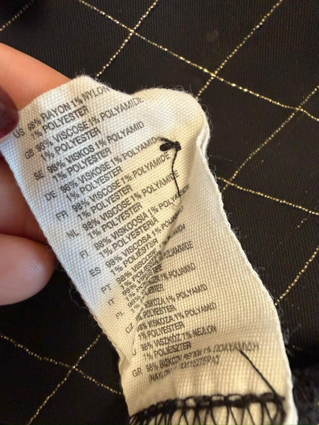 H&M Vintage Sheer Black & Gold Pussy Bow Blouse 10