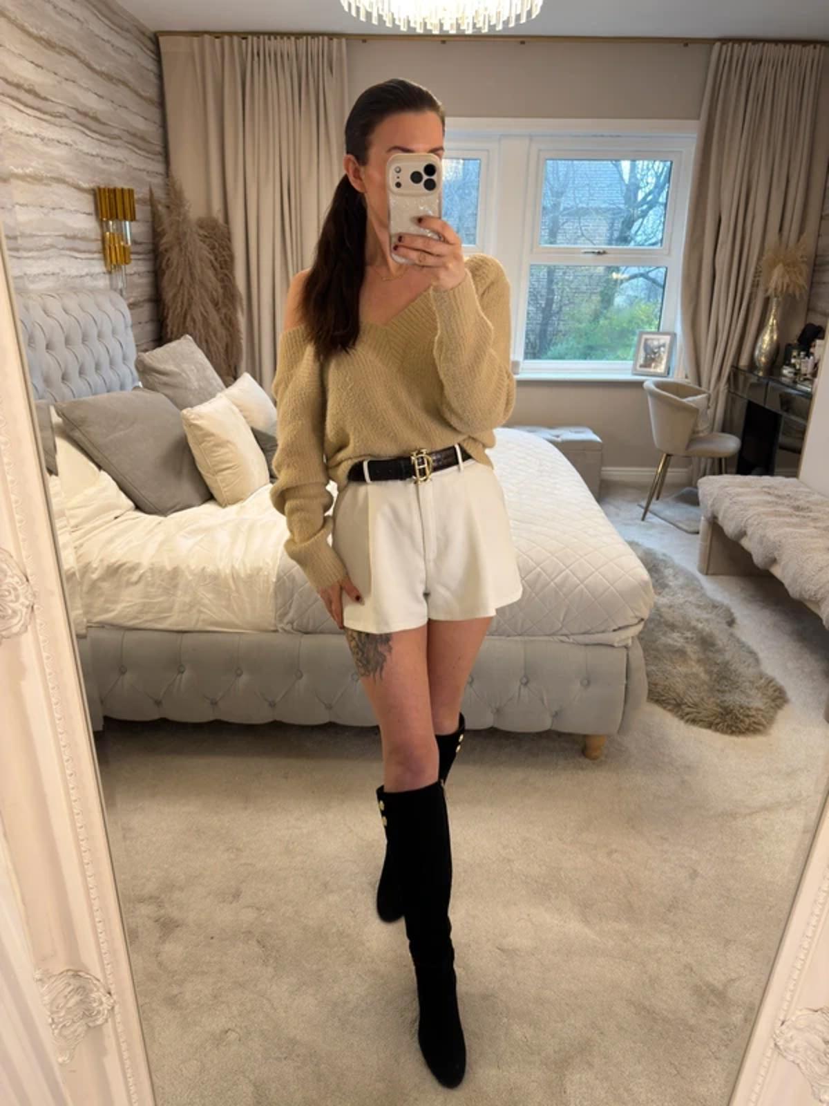 H&M Beige Fluffy Jumper Medium