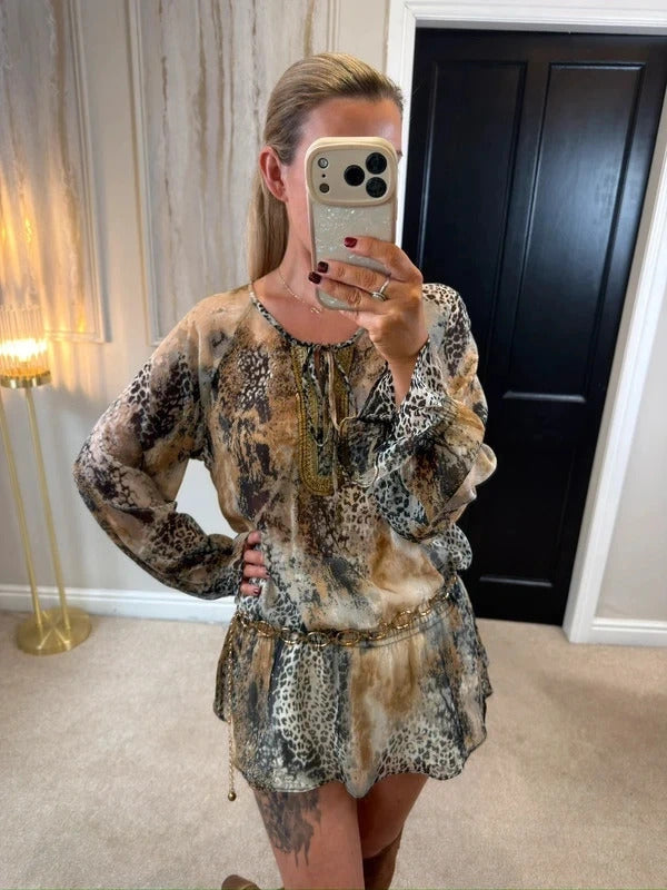 BNWT Wallis Boho Animal Print Tunic Medium