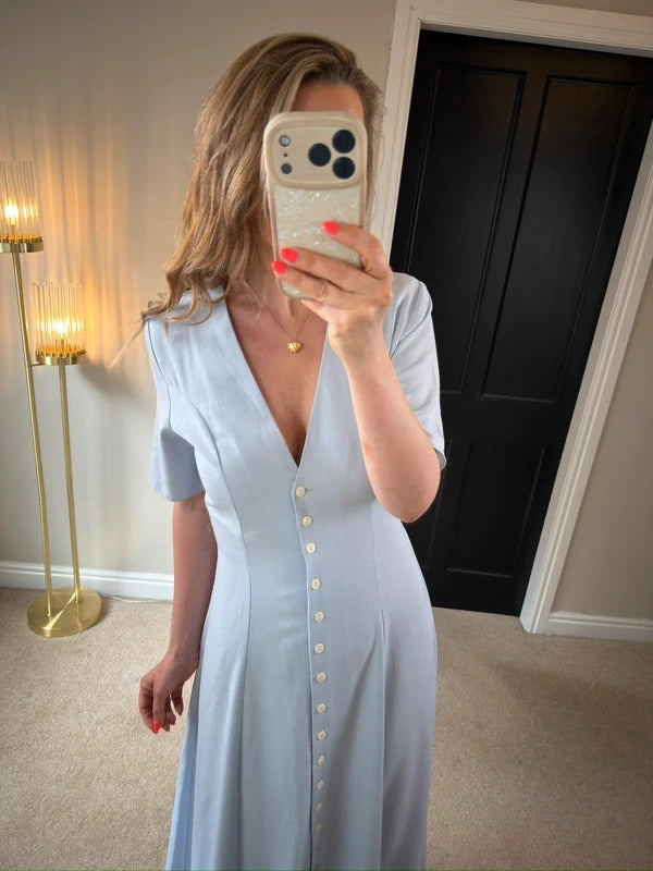 Vintage Etam Powder Blue Midi Dress 10