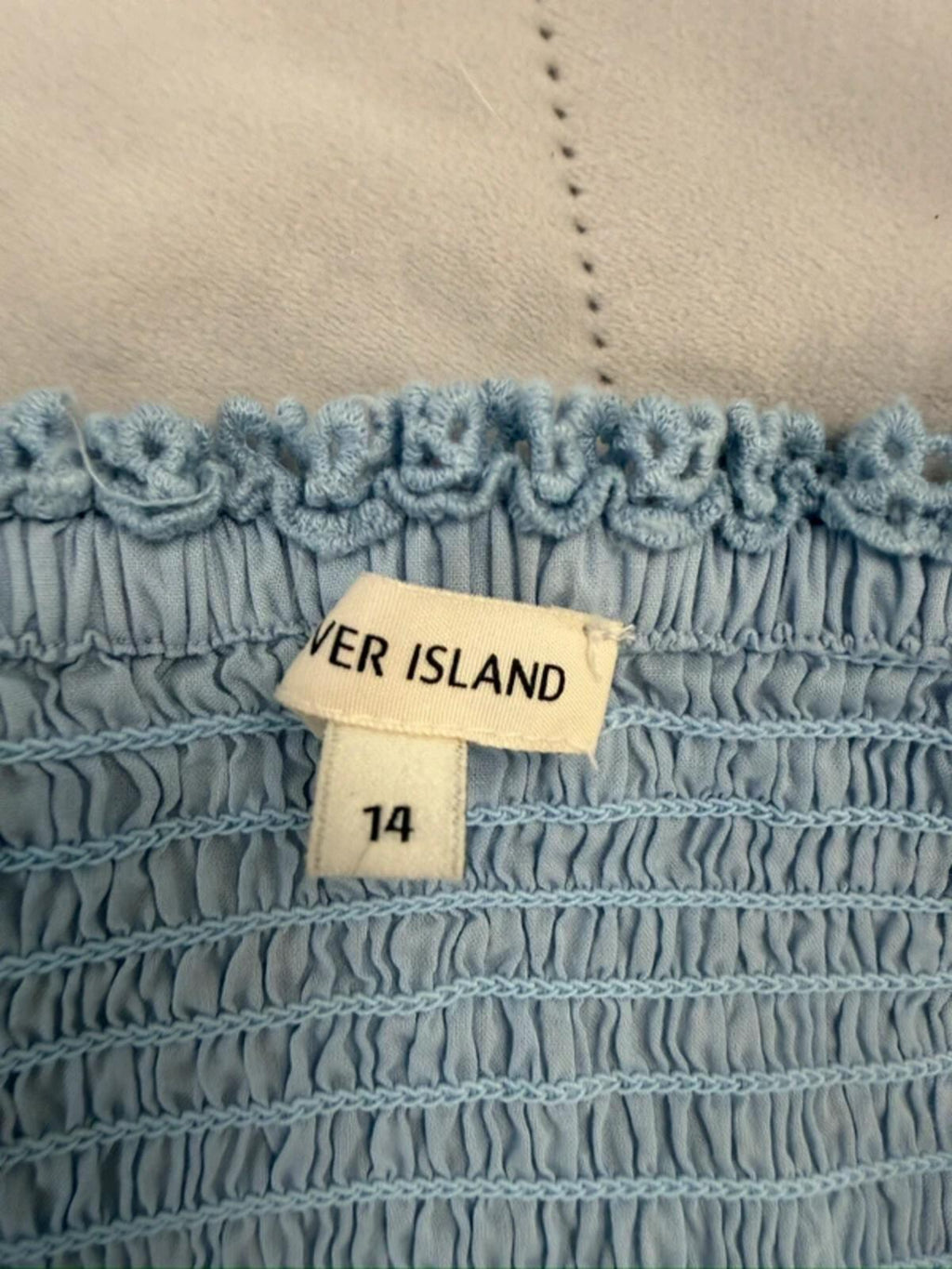 River Island Light Blue Broderie Anglaise Tassel Blouse 14
