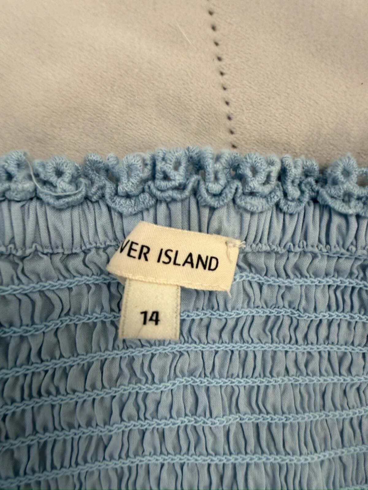 River Island Light Blue Broderie Anglaise Tassel Blouse 14