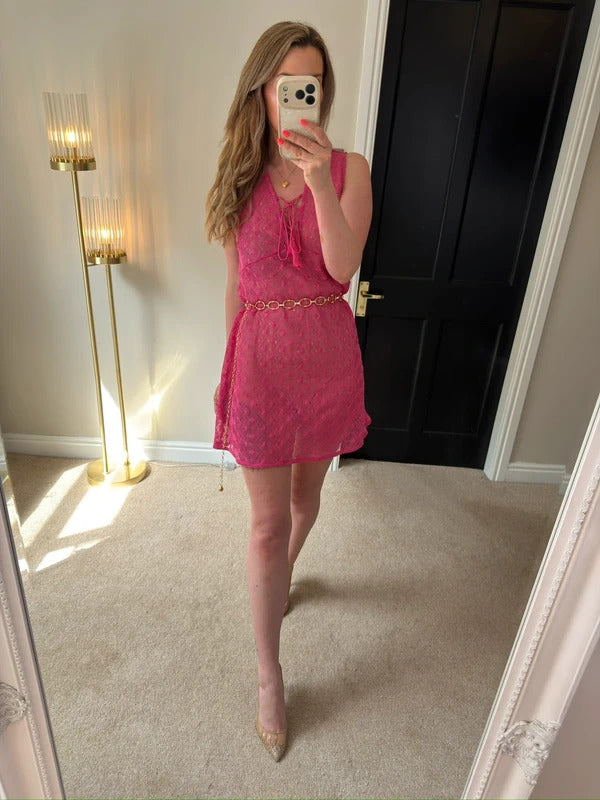 BNWT Papaya Pink Sheer Lace Cover Up Small