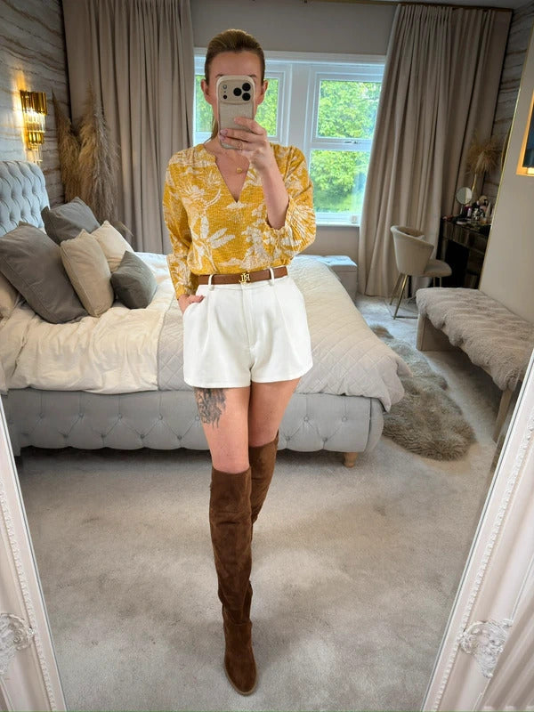 Next Mustard Yellow & White Floral Blouse 12