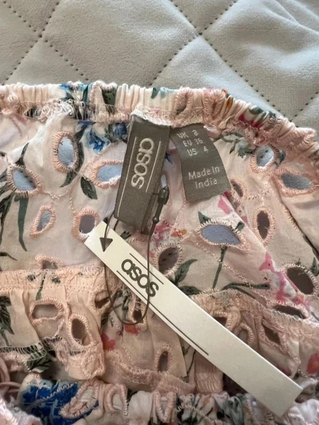 ASOS Pink Floral Broderie Anglaise Skirt Co Ord 8 BNWT