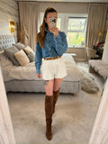 H&M Denim Frill Shirt XS