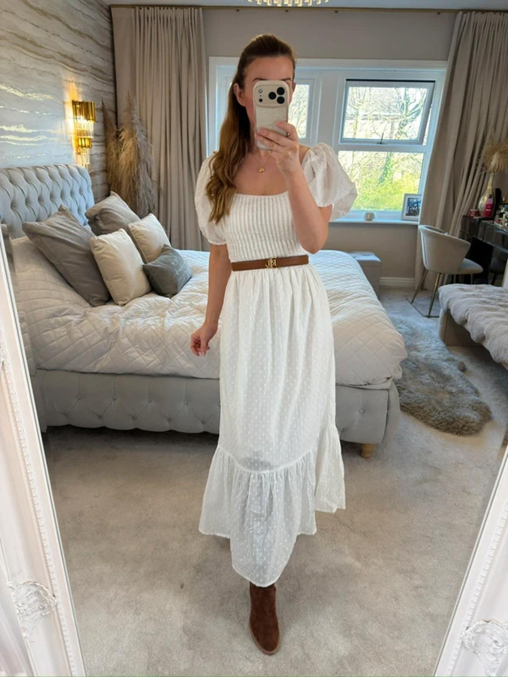 BNWT Asos White Dobby Dress XS