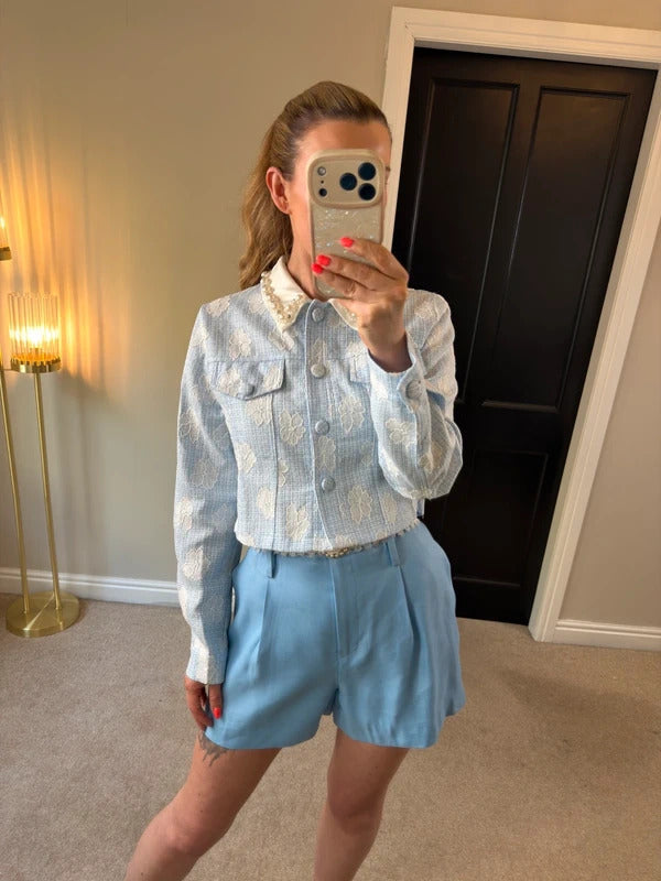 BNWT Reiss Blue Pleated Shorts 10