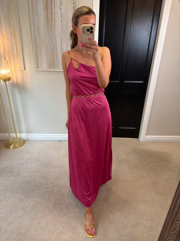BNWT Next Pink Asymmetrical Maxi Dress 12