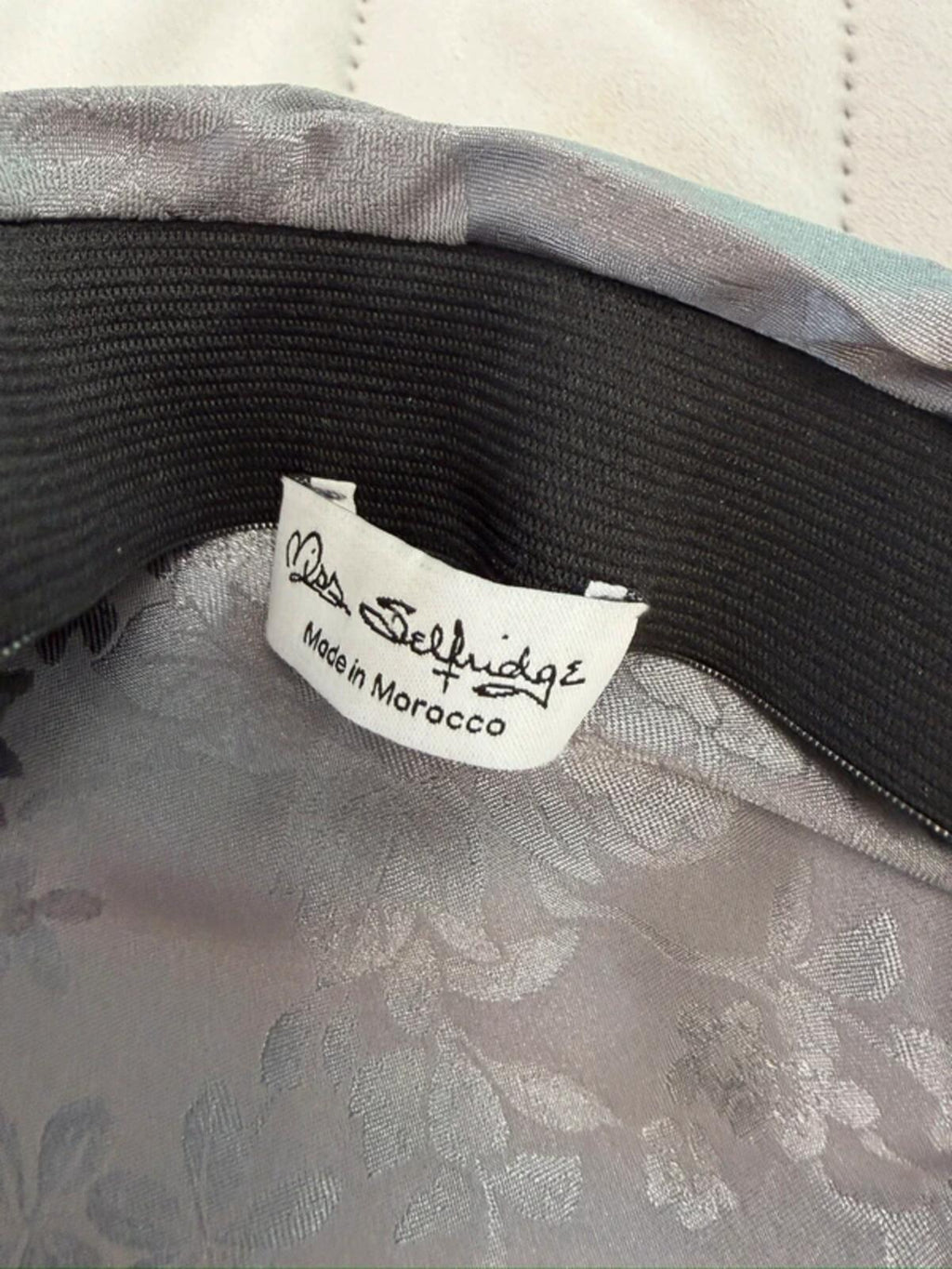 ⭐ BNWT Miss Selfridge Purple / Silver Asymmetrical Satin Floral Midi Skirt 12