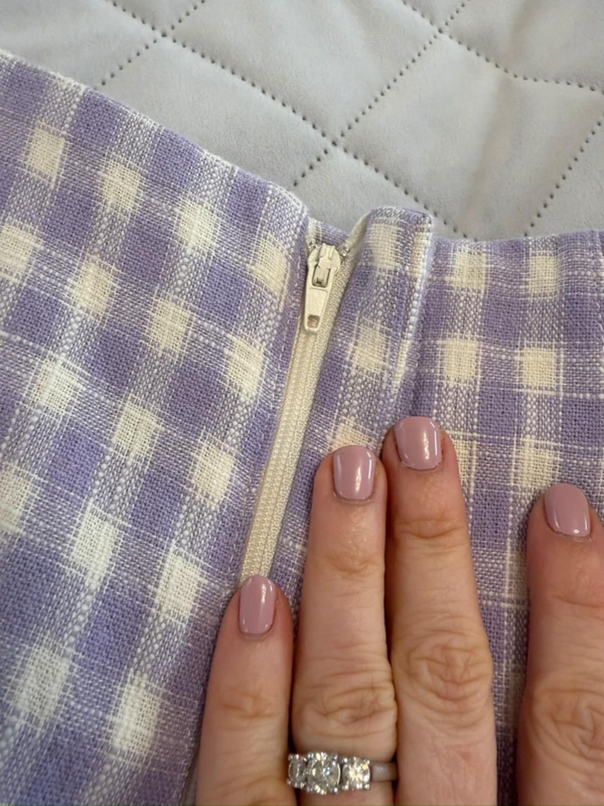Zara Lilac & White Gingham Shorts Small