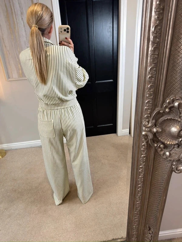 BNWT Love Laura Cream & Black Pinstripe Lounge Co Ord 12