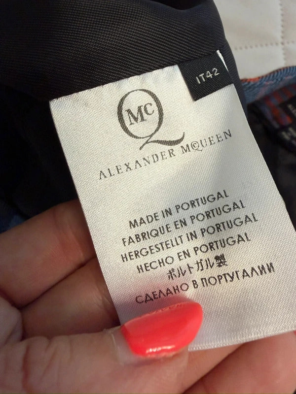 Alexander McQueen Paddington Check Pleated Prince Wales Mini Skirt Size Medium