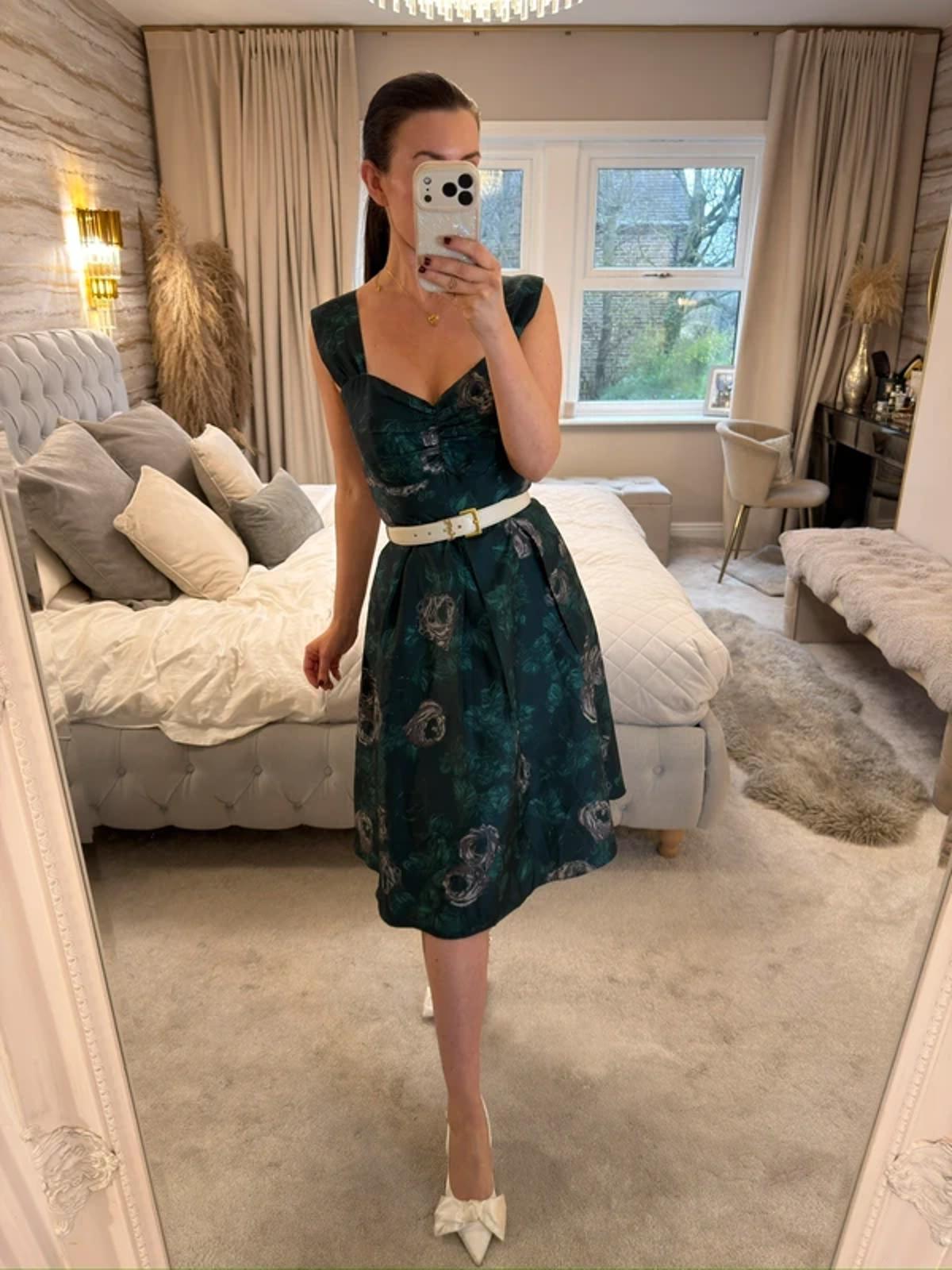 Ariella London Green Floral Midi Dress 12