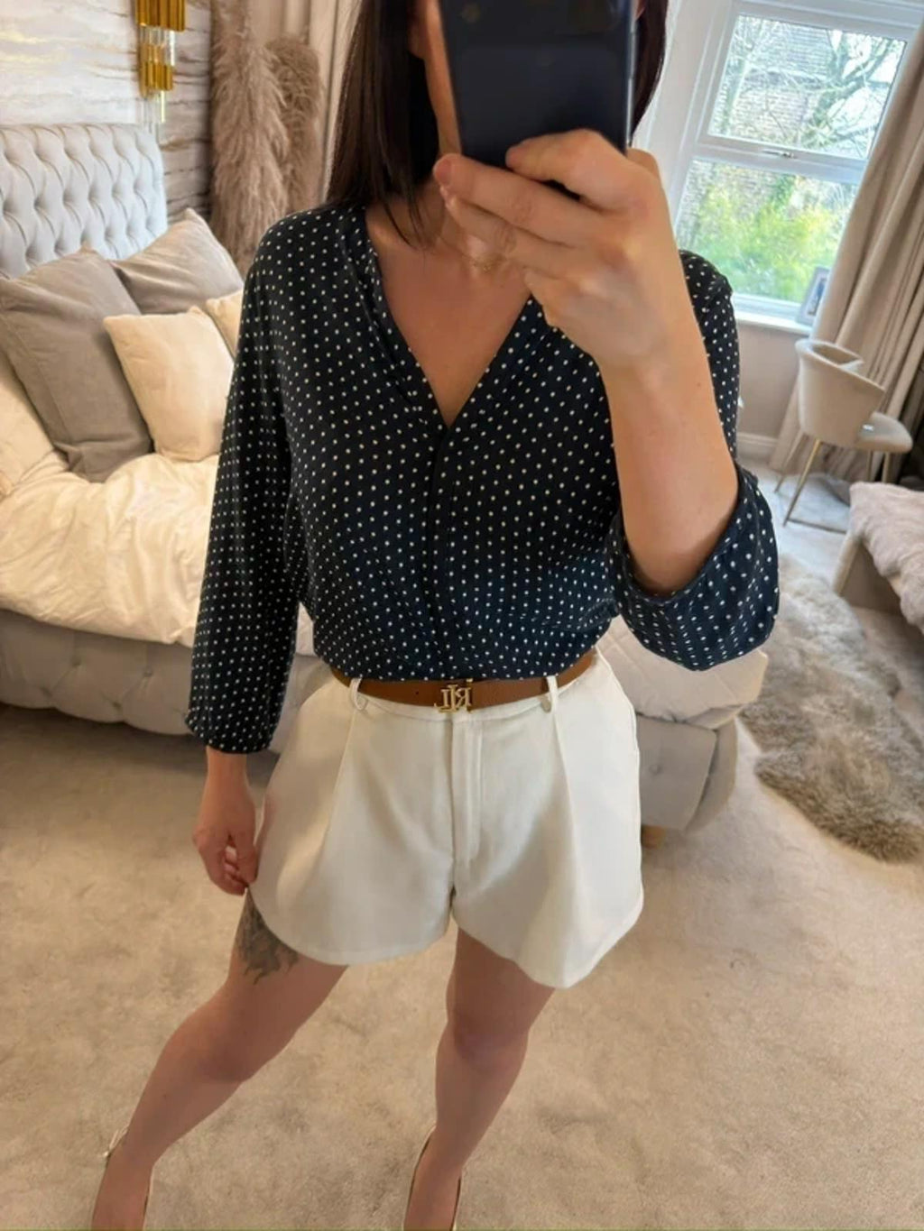 Part Two Navy Polka Dot Blouse 12