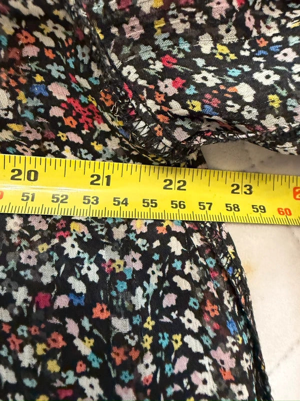Oliver Bonas Black Multicoloured Floral Sheer Blouse 10